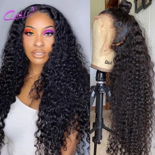 Mongolian Kinky Curly Hair Wigs 4x4 Lace Closure Wig Human Hair 30 Inch Wig 13x4 Lace Frontal Wig Curly Frontal Wig Transparent