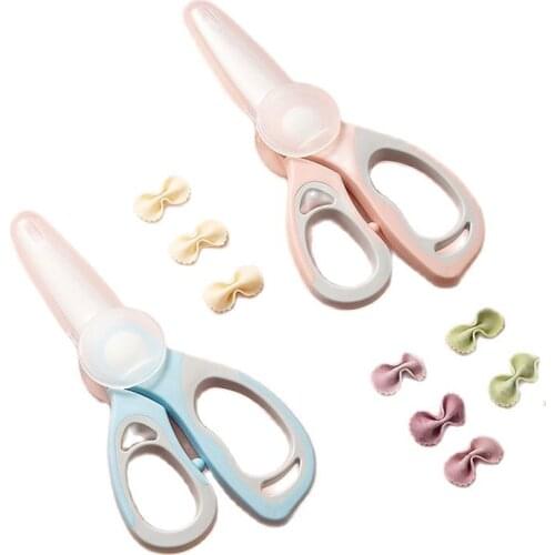 Baby Food Ceramic Scissors Portable Infant Feeding Aid Scissors with Shear Case Food Scissors Baby Supplies Baby Tableware