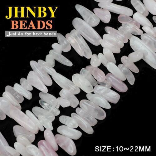 JHNBY Pink crystal Irregular Gravel Long Cuspidal Chips beads 39mm Natural Crystal Stone Jewelry bracelet making DIY Wholesale