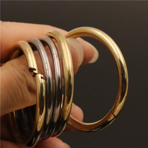 2pcs Brass/stainless Steel Lock O Ring Key Ring Loop Quick Release Keychain Loop Split Rings Leather Garment Accessories