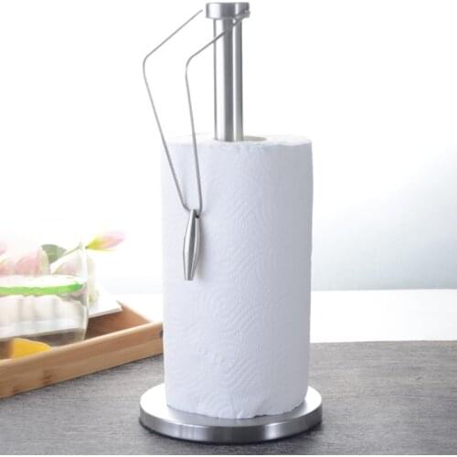 Kitchen Paper Towel Holder Counter Top Paper Roll Stand Holders Stainless Steel Tissue Napkins Rack Bathroom Hardware Home