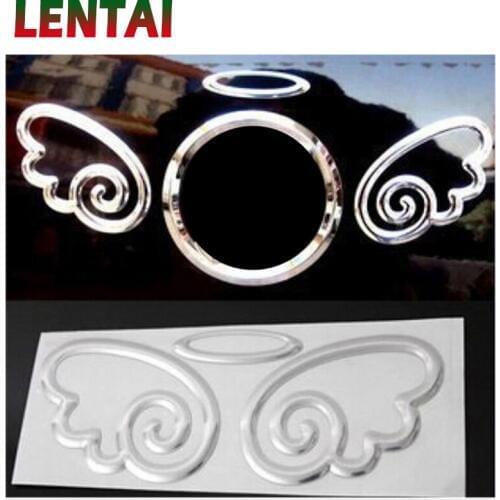 LENTAI 1Set 3D Angel Wings Styling for car logo Sticker For BMW E60 E36 E46 E90 E39 E30 F30 F10 F20 X5 E53 E70 E87 E34 M