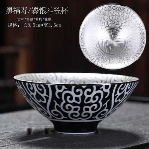 Master Cup Single Silver Bowl Ceramic Tea Cup Silver Kung Fu Chinese Teapot Multicolors Porcelain Stoneware Mug Teaware Mugs
