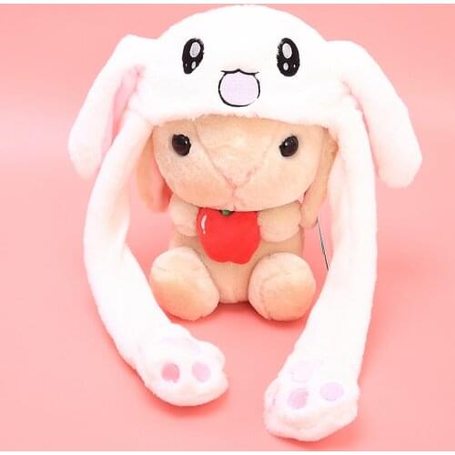 Free ship 2018 Fashion Moving Hat Rabbit Ears Plush Sweet Cute Airbag Cap 5 color can be choose