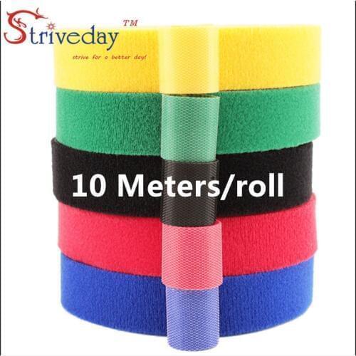10 Meters/roll magic tape nylon cable ties Width 1 cm wire management cable ties 4 colors to choose from DIY