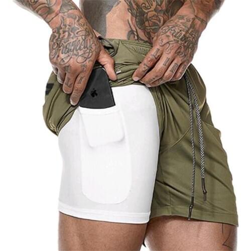 2020 NEW Summer Men Shorts Hidden Mobile Phone inside Pockets Joggers Fitness Sporting Shorts Quick Dry Workout Gyms Shorts men