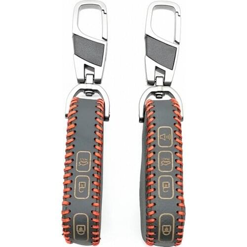 New Styles Leather Case Cover for Kia Cerato Sportage Ceed Sorento K900 Stinger 2017 2018 2019 Folding 3/4 Buttons Car Key Bag