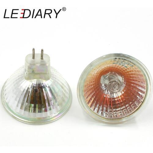 LEDIARY 10PCS Dimmable MR16 JCDR GU5.3 Halogen Spot Light 12V/220V 35/50W High Lumens Halogen Bulb Cup Shape Lamp Clear Glass
