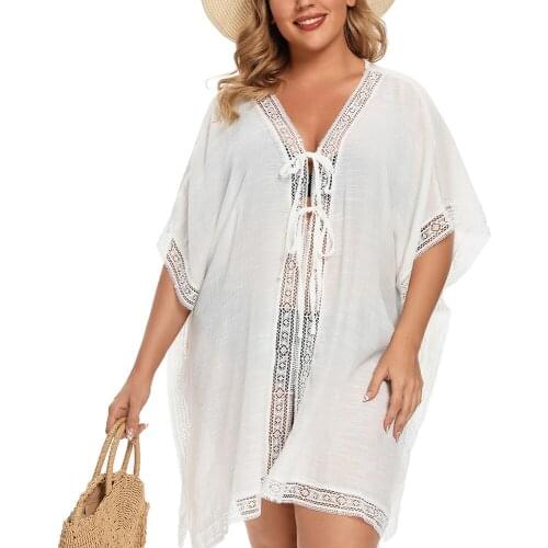 Plus Size Beach Cover Ups Long Dress For Women Cardigan Swimsuit Cover Up Bathing Suit Swim Wear Solid Sleeve Beachwear XXL