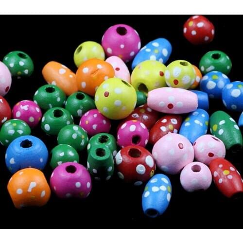 RBFHYER Colorful snowflake Wooden beads Candy color Round wood Loose bead for Jewelry Bracelet making baby Handmade DIY Finding