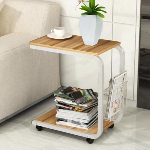 Removable Tea Table End Side Table for Sofa Bed Office Coffee Table with Magazine Shelf Living Room Bedroom Furniture