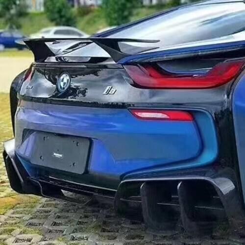 For BMW i8 spoiler I12 2014 2015 2016 2017 2018 2019 20 glossy carbon fiber rear wing sport body kit accessories trunk lip wing
