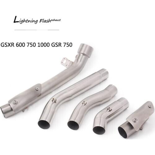 Mid Pipe for Suzuki GSXR600 GSXR750 2006-2017 GSXR1000 2005-2020 Motorcycle Exhaust Pipe Slip On 51mm Mufflers GSR750 GSXS750