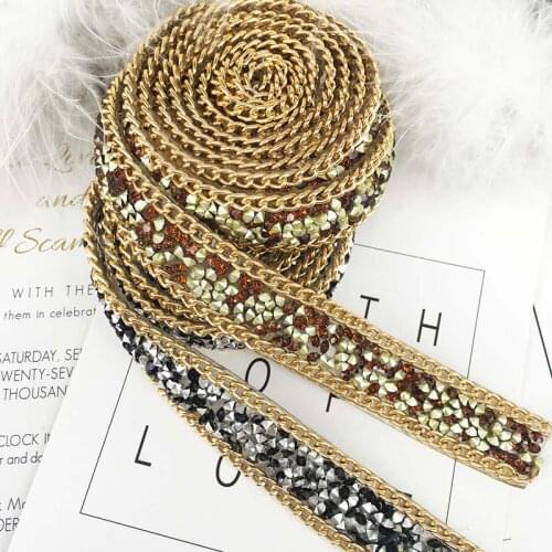 Rhinestone colour Hot drilling lace for DIY coat dress Handmade accessories toppa parche 1meter width:1.7cm