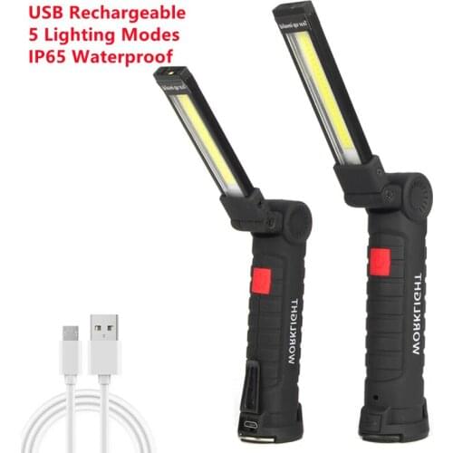 LED COB Flashlight Torch Lamp Camping Light USB Rechargeable Emergency Light Waterproof Portable LED Lamp Ultra Bright Lighting