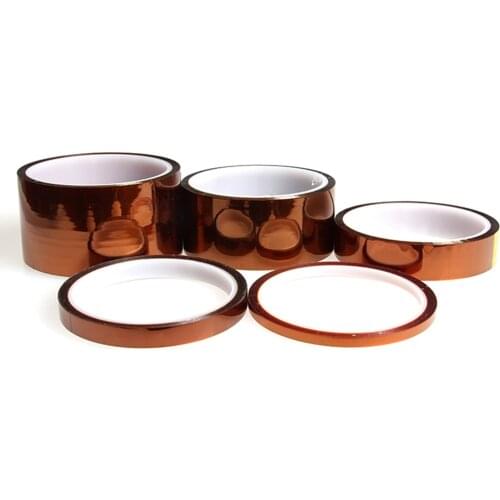 High Temperature Resistant tape Heat dedicated Tape Polyimide Adhesive Tape 4mm 7mm 10mm 12mm 20mm 25mm 35mmx100ft for 3d printe
