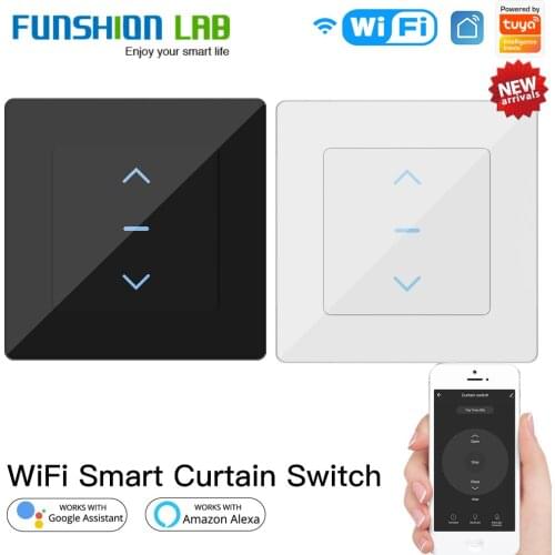 New WiFi Smart Curtain Switch Touch Design for Motorized Curtains and Roller Blinds work with Tuya Smart Life App Alexa Google