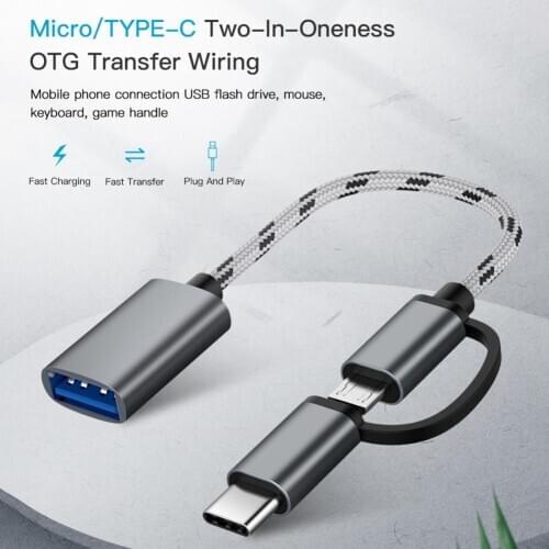 Charging Cable Easy to Use Constant Temperature Charging Type-с 2 in 1 OTG Adapter Cable for Game Handle for Android