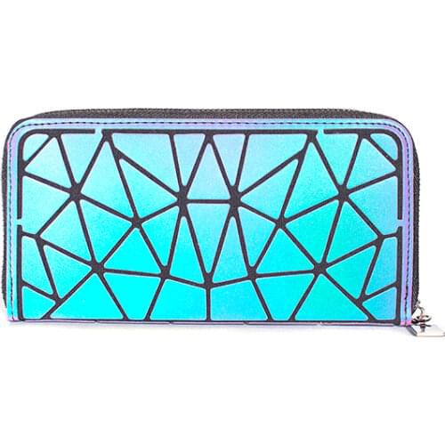 Geometric wallet Womens purse bag brand New Long Women Wallets Geometric Lattice Luminous Wallet