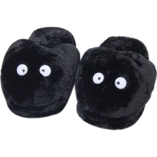 Womens New Home Black Dragon Cotton Slippers Winter Warm Flat Comfort Plush Sandals Shoes Couples Indoor Furry Slides