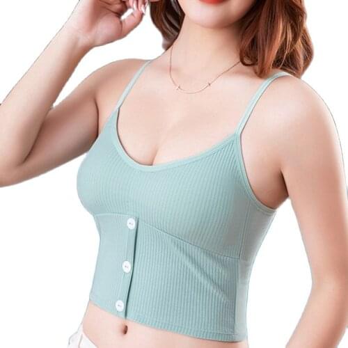 Womens Sexy Crop Tops Bra Camisole Underwear Female Tank Top Camis Lingerie Intimate Removeable Padded Camisole Bra