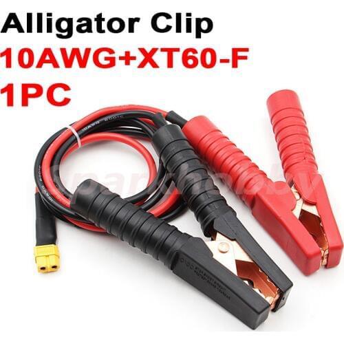 1PC 10AWG 100cm 300A RC Alligator Clip to XT60 Female Plug Cable Q6 D6 field charging cable Car Battery Clamps Crocodile Clip