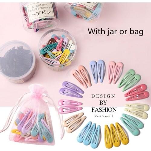 10/20/30/40 pcs Children Girls Canddy Color Korean Style BB Hair Clips Women Kids Girls Sweet Color Waterdrop Hairpins Hairgrips