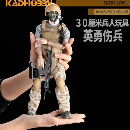 12 inch 1/6 Special Police Emulational Hurt Soldier Model Action Figrue Combat SWAT Action Figure DIY Building Figures Boys Gift