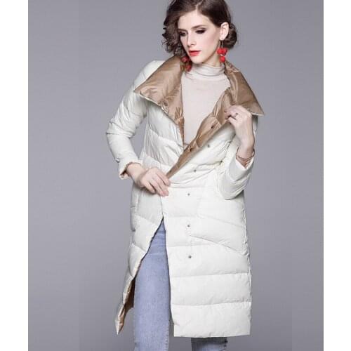 2021 Duck Down Jacket Women Winter Long Double Sided Warm Coat Female Plus Size 5XL Thick Puffer Parka Slim Ultra Light Clothes