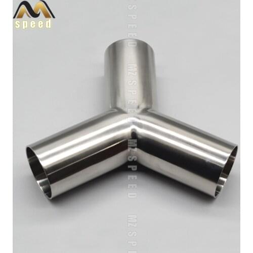 304 stainless steel sanitary grade Y type three-way welded pipe universal exhaust pipe welded muffler connection pipe fitting