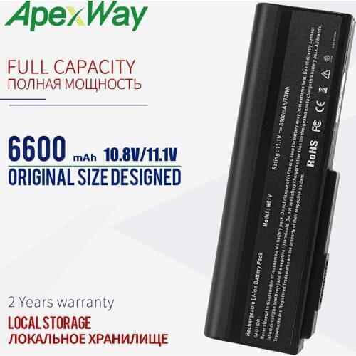 6600mAh Battery for ASUS M60JV M60V M60VP M60W N43 N43 N43J N43JF N43JM N53 N53D N53DA N53J N53JF N53JG N53JL N53JN N53JQ