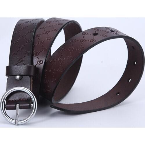 Aoluolan Creative belt women fashion decoration ladies new round buckle belt solid color female high quality Strap On dresses