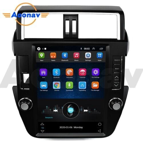AOONAV 12.1 inch vertical screen car GPS autoradio navigation for-TOYOTA Prado 2014-2017 Multimedia DVD player Tesla style