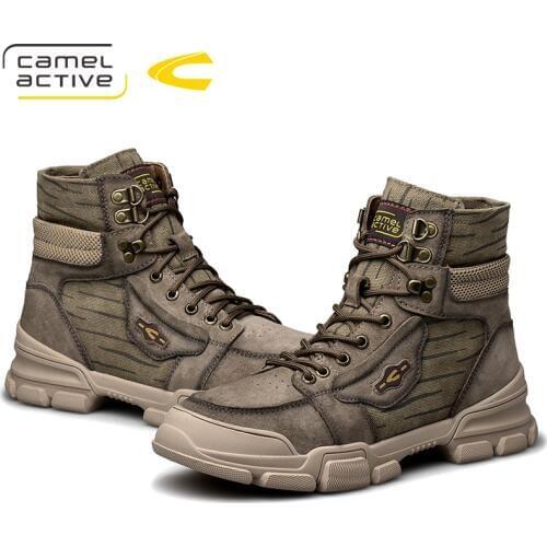 Camel Active New Outdoor Sports High-Top Genuine Leather Hiking Men Shoes Antiskid Breathable Mountain Climbing Trekking Boots