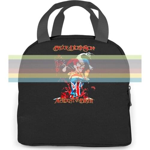 BRUCE DICKINSON ACCIDENT AT BIRTH ROCK HEAVY METAL BLACK Printing women men Portable insulated lunch bag adult
