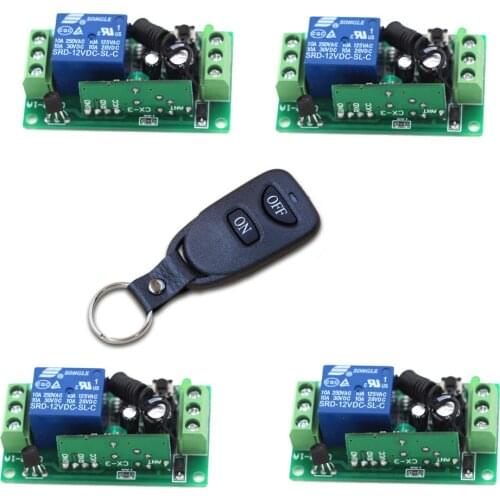DC 9V 12V 24V 1 CH 1CH RF Wireless Remote Control Switch System Receiver Transmitter 315/433.92 MHZ