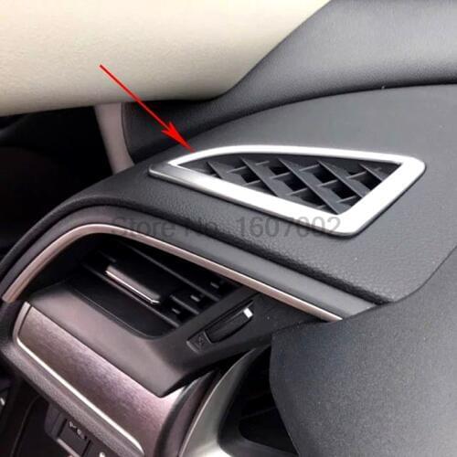 For Honda For Civic 2016 2pcs ABS Chrome Car Interior Upper Air Condition A/C Vent Outlet Trim Protector Cover Auto Accessories