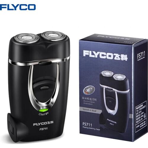 Flyco 100% Original FS711 Electrict Shaver Support Wet & Dry Rechargeable Stainless Steel Precision Thin Beard Razor for Men