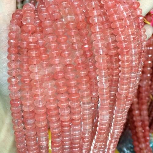 Hot sale pink red cherry quartz crystal abacus stone 2X4mm 4X6mm 5X8mm classical loose beads diy jewelry making 15 inch B174