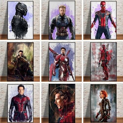 Canvas Painting Marvel Avengers Iron Man Thor Superhero Anime Posters and Prints Wall Art Pictures for Living Home Decoration