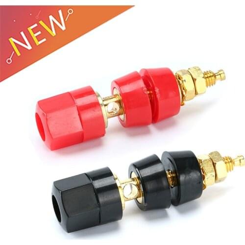 Terminal Blocks 4.7mm Amplifier Terminal Connector Binding Post Banana Plug Jack Mount Gold Red Black Speaker Plug Jack