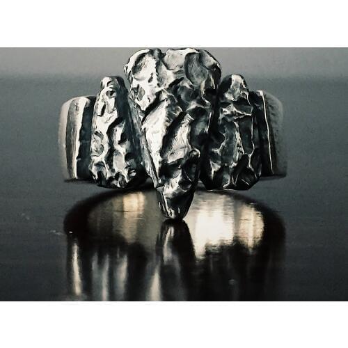 EYHIMD Vintage Stone Spear Arrow Stainless Steel Ring Unique Viking Mens Fashion Biker Rings Simple Jewelry