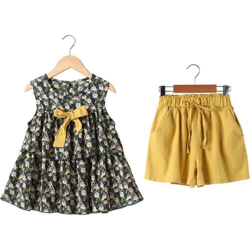 2021 Summer Girls Clothes Set Children Sleeveless Tops & Shorts for Kids teenager Girls Casual Suit Tracksuit 6 8 10 11 12 Years