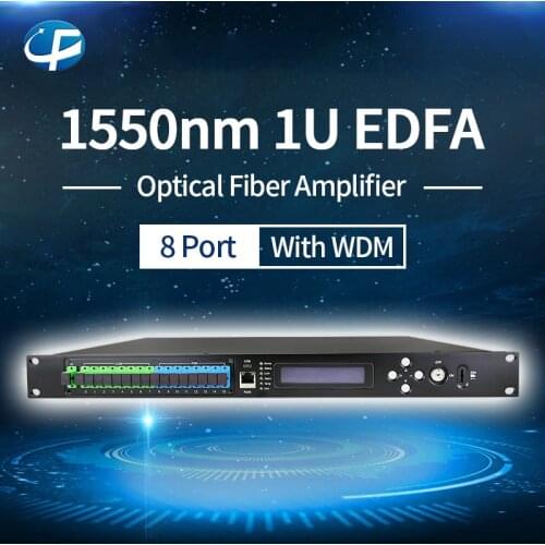 Best Price 8 Way EDFA CATV 1310/1490/1550nm 17 19 21 22 23 24dBm EDFA SC APC UPC Fiber WDM