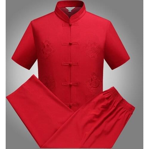 Tang Suit Traditional Chinese Clothing for Men Jackey Chinese Shirt Style News Year Top Pant Hanfu Kung Fu Clothing Blouse Party