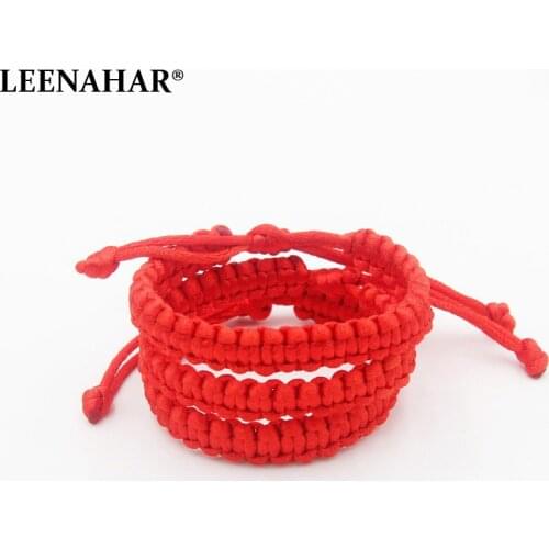 Lot of 3Pcs Handmade Braided Lucky Kabbalah Bracelets adjustable Chinese Red String Jewish Tradition Jewelry Adjustable size