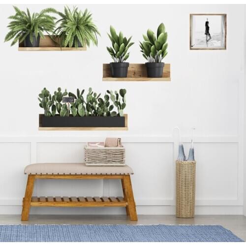 Wall Sticker Decal Plant Mural Art DIY Decoration Living Room Green Leaf Home Decor