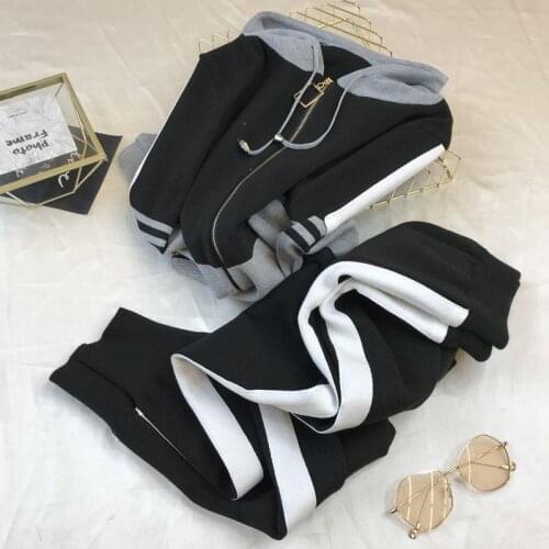 2021 Spring and Autumn Knitting Fashion Sports Set New Knitted Long Sleeve Hooded Slim Casual Pants Two-piece Set