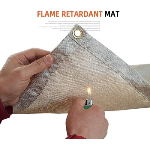 Flame Retardant Camping Fireproof Cloth Flame Retardant Insulation Mat Blanket Glass Coated Heat Insulation Outdoors Picnic BBQ