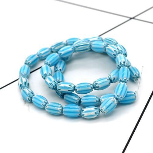 Wholesale Oval Shape bead 5x8mm 220pcs light blue Lampwork Glass Bead for Handmade DIY Necklace Bracelet Jewelry Making material
